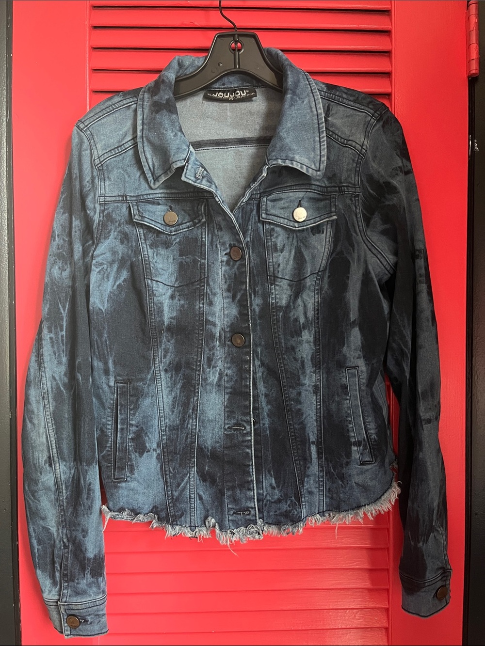 Jou Jou Tie-Dye Dark Blue Denim Jacket
